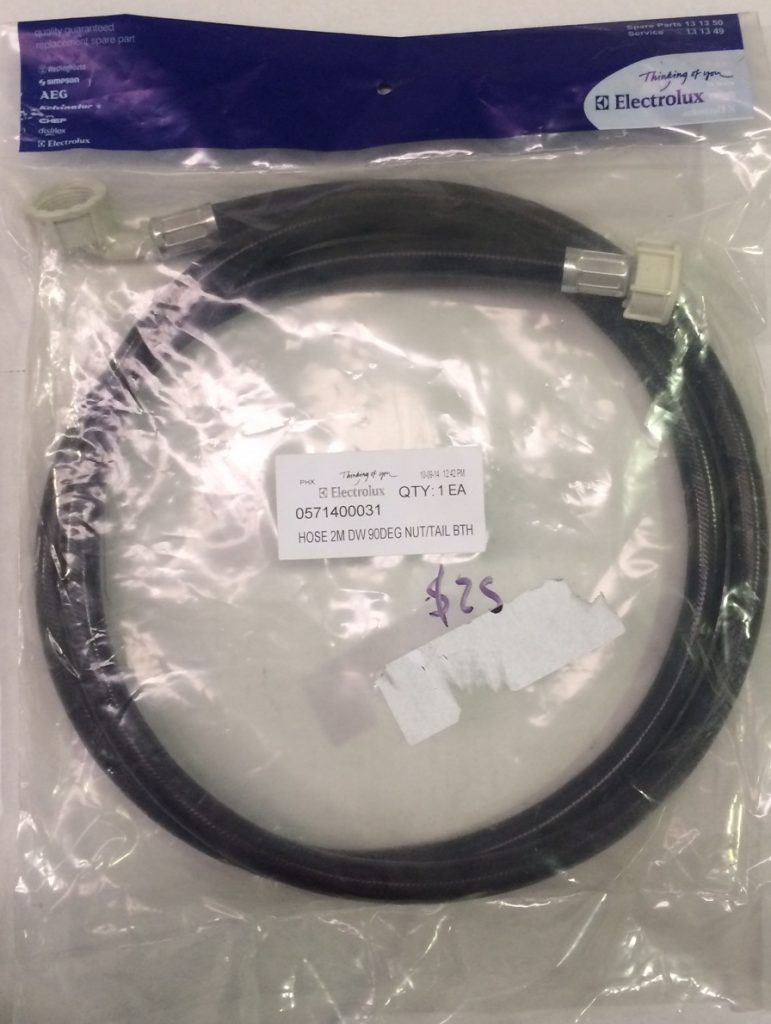 0571400031 GENUINE WESTINGHOUSE SIMPSON DISHLEX DISHWASHER INLET HOSE