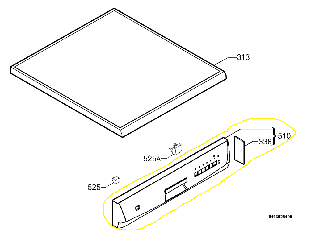 156072311/4 Dishlex Dishwasher Control Panel Electrical Supplies