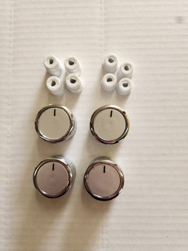 4 Pack Chrome Oven Knobs With Adaptors