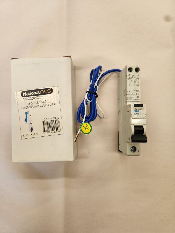 30674NLS RCBO DLR 16-40 10,000KA With Cables 25A